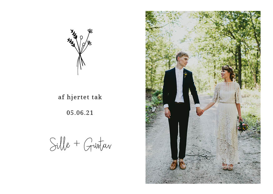 Bryllup - Sille & Gustav Takkekort